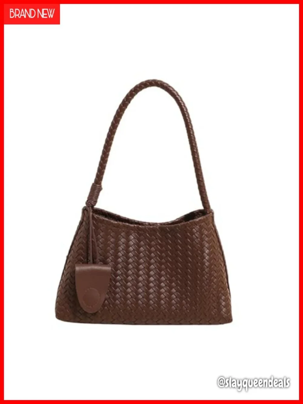 Woven Hobo Bag for Women Faux Leather Shoulder Bag Slouchy Handbag Tote Work